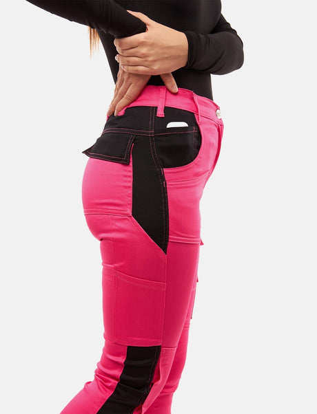 Pantalon de travail femme power Stretch Slim Fit avec poches pour genouillères