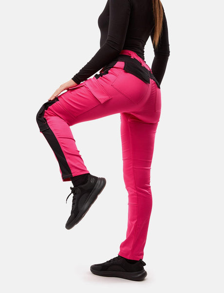 Pantalon de travail femme power Stretch Slim Fit avec poches pour genouillères