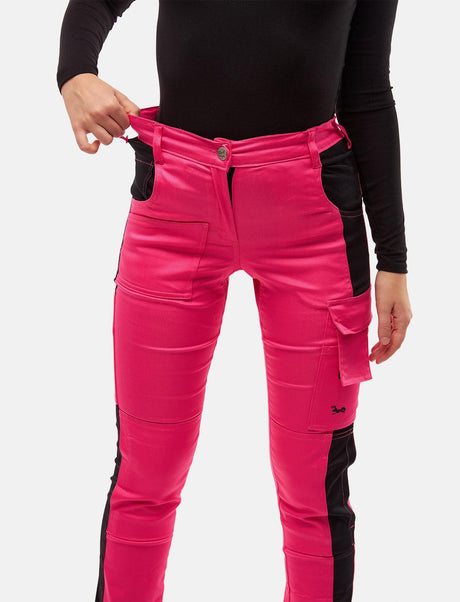 Pantalon de travail femme power Stretch Slim Fit avec poches pour genouillères