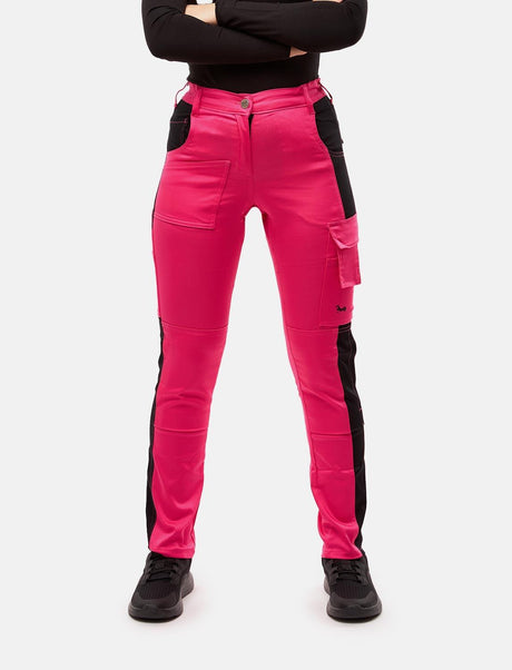 Pantalon de travail femme power Stretch Slim Fit avec poches pour genouillères