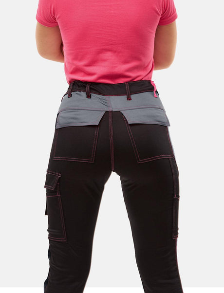 Pantalon de travail femme power Stretch Slim Fit avec poches pour genouillères