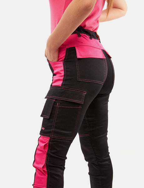 Pantalon de travail femme power Stretch Slim Fit avec poches pour genouillères