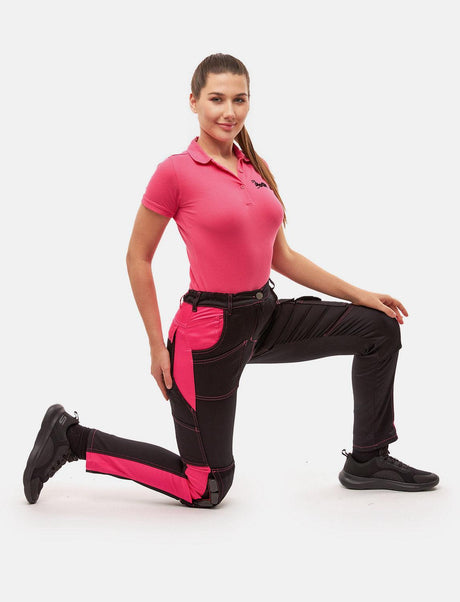 Pantalon de travail femme power Stretch Slim Fit avec poches pour genouillères