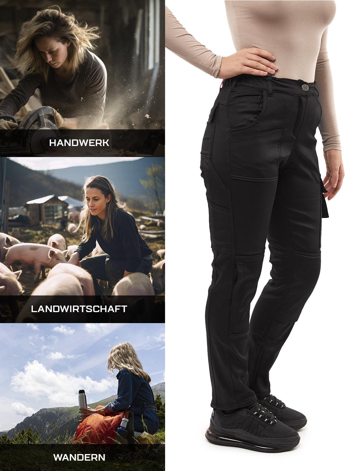 Women's work trousers made of stretch strong cotton