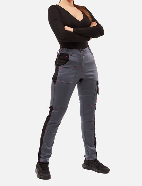 Pantalon de travail femme stretch en coton robuste