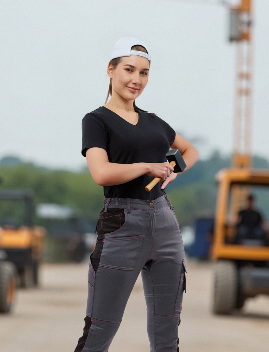 Women's work trousers made of stretch strong cotton