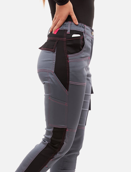 Pantalon de travail femme stretch en coton robuste