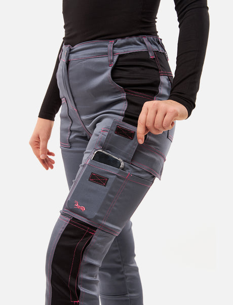 Pantalon de travail femme stretch en coton robuste