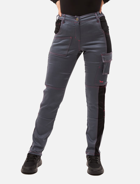Pantalon de travail femme stretch en coton robuste