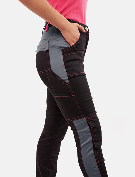 Pantalon de travail femme stretch en coton robuste