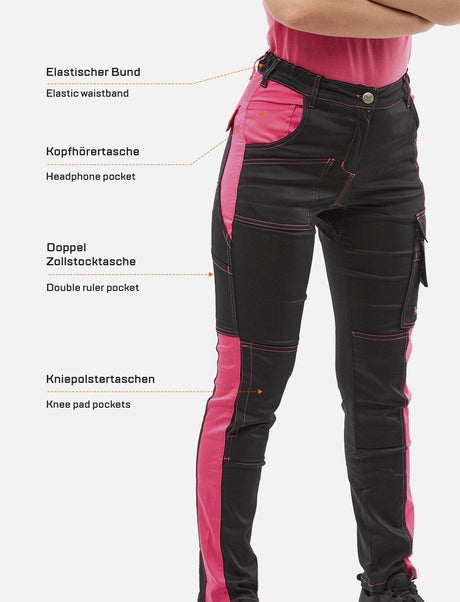 Pantalon de travail femme stretch en coton robuste