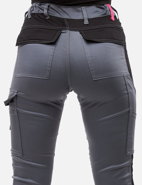 Pantalon de travail femme Eco-Stretch Sorona® – taille haute Slim Fit, robuste et déperlant