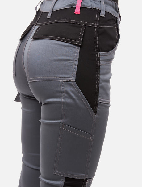 Pantalon de travail femme Eco-Stretch Sorona® – taille haute Slim Fit, robuste et déperlant