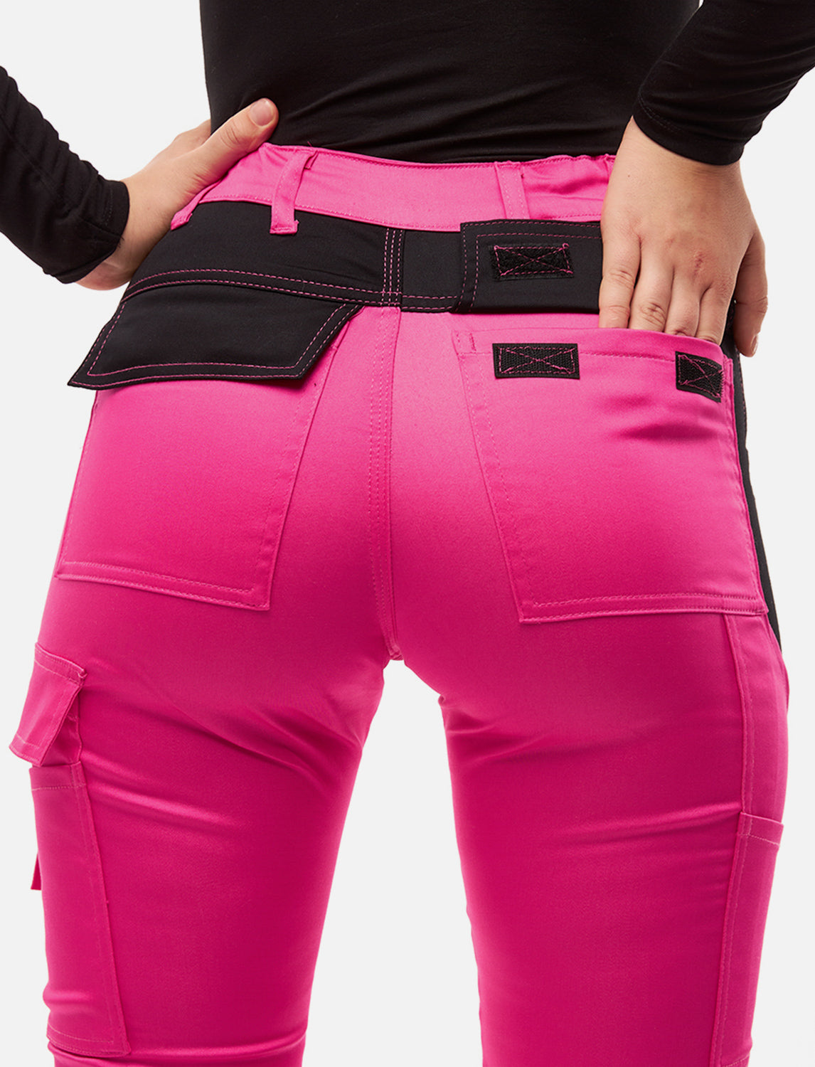 Women's work trousers fully stretch with knee pad pockets Slim Fit