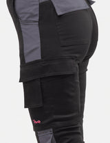 Women's work trousers fully stretch with knee pad pockets Slim Fit