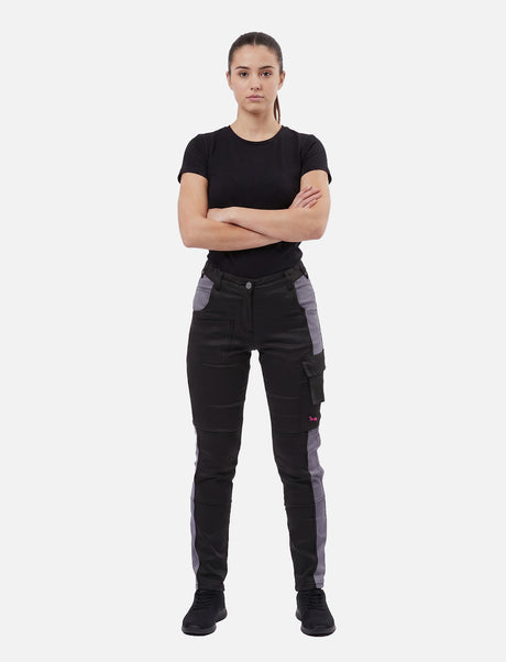 Pantalon de travail femme Eco-Stretch Sorona® – taille haute Slim Fit, robuste et déperlant