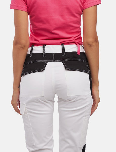 Power Stretch Painter's Trousers Women's Work Trousers White with Knee Pad Pockets