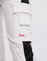 Power Stretch Painter's Trousers Women's Work Trousers White with Knee Pad Pockets