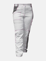 Complete stretch ladies painter's trousers with knee pad pockets work trousers white cotton