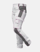 Complete stretch ladies painter's trousers with knee pad pockets work trousers white cotton