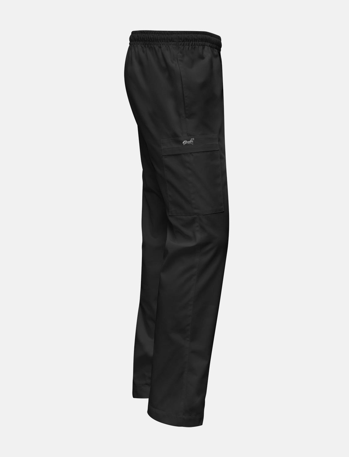 Pantalon de cuisine femme avec taille élastique Cargo Regular Fit blanc / noir