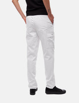 Pantalon de cuisine femme avec taille élastique Cargo Regular Fit blanc / noir