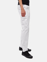 Pantalon de cuisine femme avec taille élastique Cargo Regular Fit blanc / noir