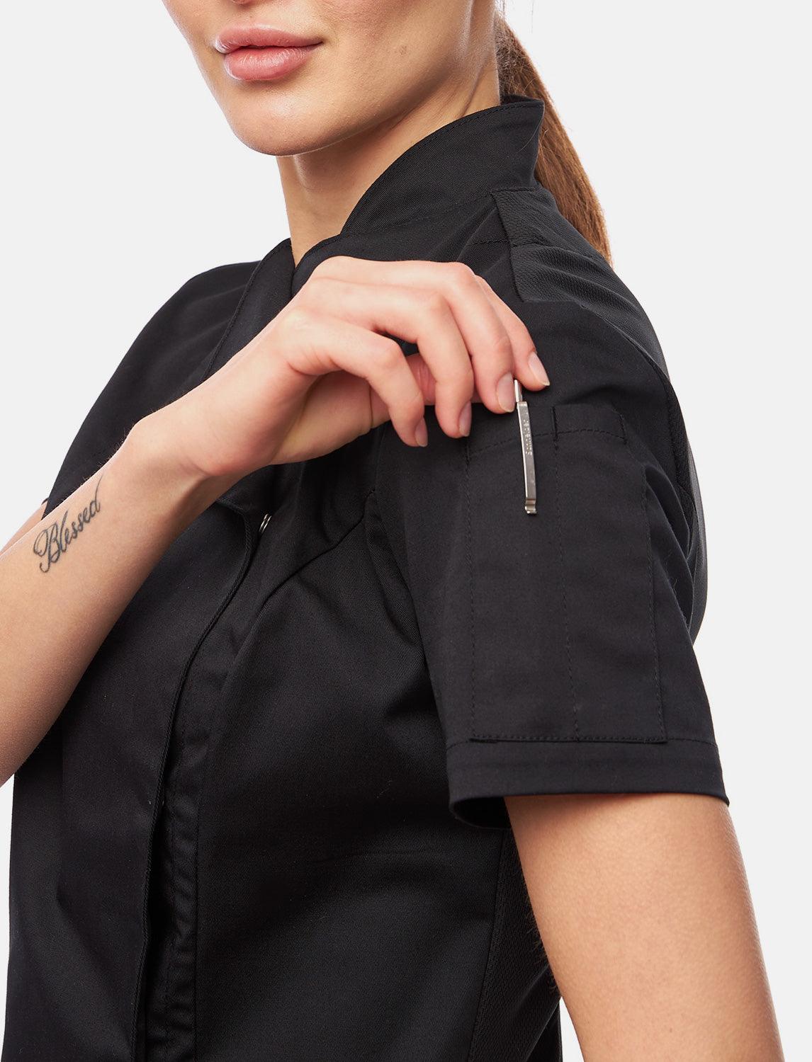 Women's chef's jacket with dryMesh back and snap fasteners Slim Fit