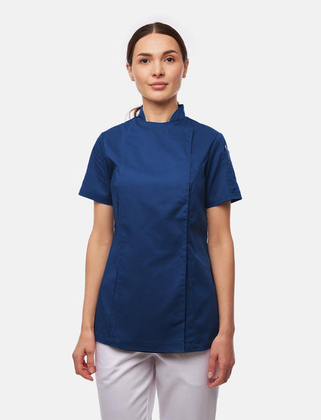 Veste de cuisine stretch femme à boutons-pression | Slim Fit manches courtes | StrongAnt D411KURZSTR