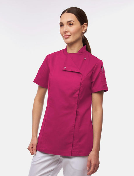 Veste de cuisine stretch femme à boutons-pression | Slim Fit manches courtes | StrongAnt D411KURZSTR
