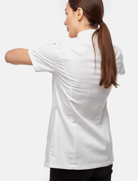 Veste de cuisine stretch femme à boutons-pression | Slim Fit manches courtes | StrongAnt D411KURZSTR