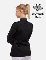 Women's chef's jacket with dryMesh back and sleeves - snap fasteners - long sleeve