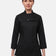 Schwarze Kochjacke Damen D411LANGSTR Langarm – Vorderansicht