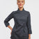 Graue Stretch-Kochjacke Damen D411LANGSTR Langarm – Modellansicht
