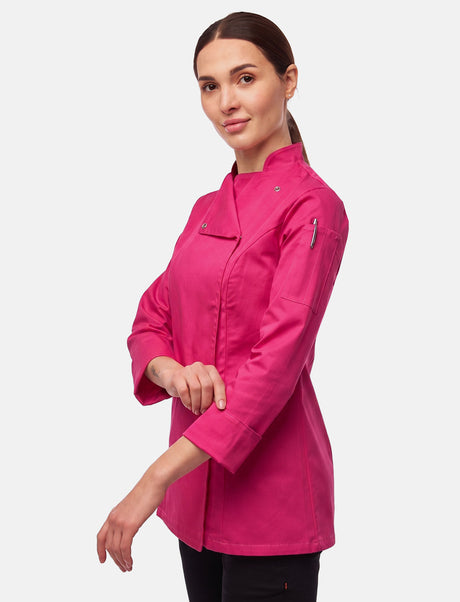Veste de cuisine stretch femme coupe slim avec boutons-pression | StrongAnt D411LANGSTR