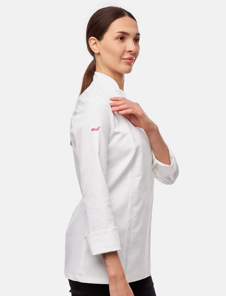 Veste de cuisine stretch femme coupe slim avec boutons-pression | StrongAnt D411LANGSTR