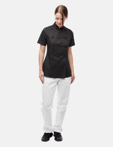 Veste de cuisine femme manches courtes en coton avec boutons boule | StrongAnt D412WAKURZ