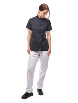 Veste de cuisine femme manches courtes en coton avec boutons boule | StrongAnt D412WAKURZ