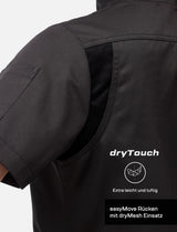 Women's short-sleeved chef's jacket with snap fasteners made of easyClean cotton