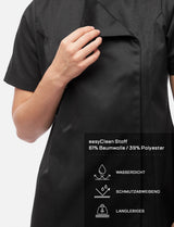 Women's short-sleeved chef's jacket with snap fasteners made of easyClean cotton