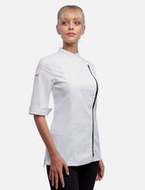 Women's Stretch Chef Jacket with Zip Slim Fit