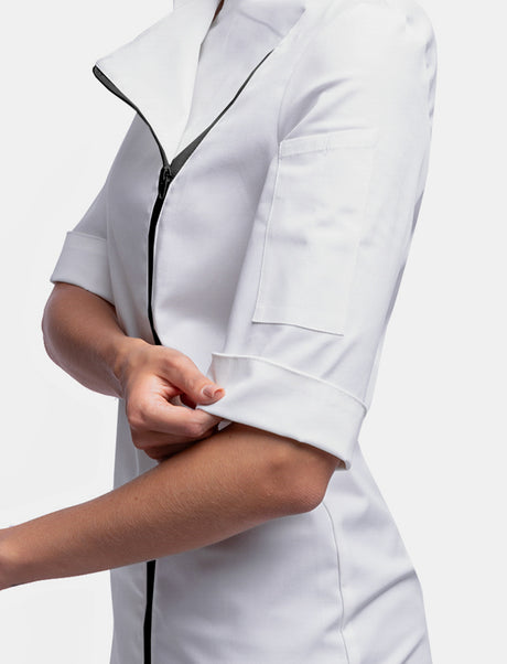 Veste de cuisine stretch femme avec fermeture zippée Slim Fit