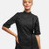 Schwarze Kochjacke Damen D413STR mit Reißverschluss – Vorderansicht