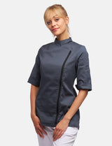 Women's Stretch Chef Jacket with Zip Slim Fit