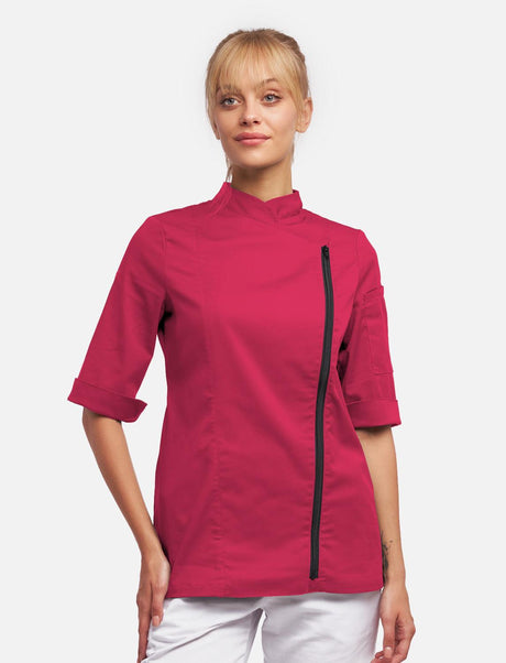 Veste de cuisine stretch femme avec fermeture zippée Slim Fit