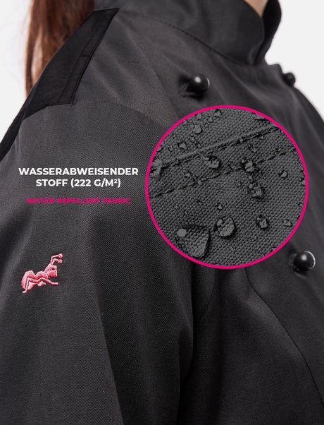 Veste de cuisine femme avec dos stretch et boutons boule | StrongAnt D414WKS