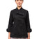 Schwarze Kochjacke Damen D415WALSB Langarm – Vorderansicht mit Druckknöpfen