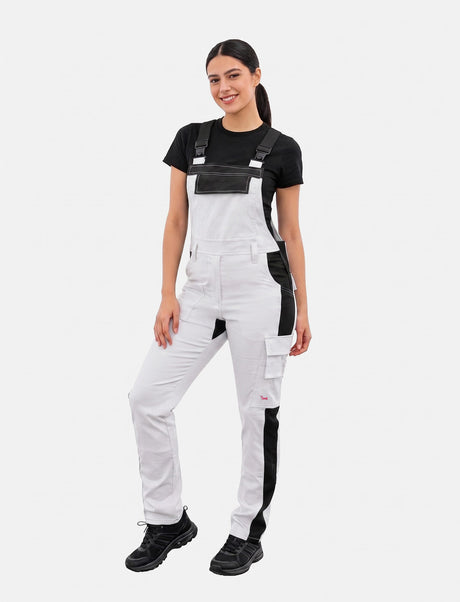 Salopette de peintre femme Stretch en coton avec poches pour genouillères | StrongAnt D510SCS