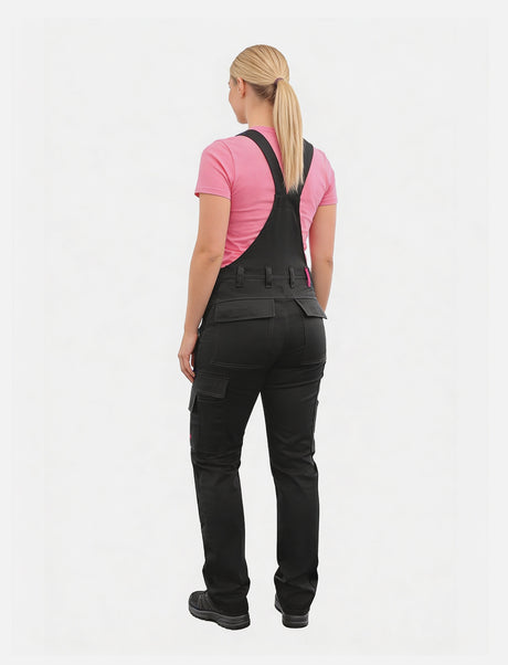 Women's work dungarees made of stretch strong cotton with knee pad pockets