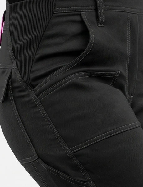 Women's work dungarees made of stretch strong cotton with knee pad pockets